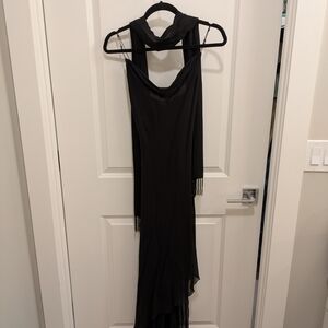 Cache Asymmetrical Black Dress